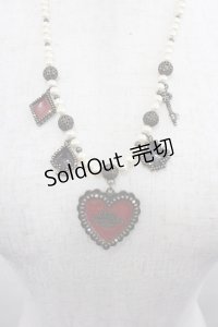 BABY,THE STARS SHINE BRIGHT / HEART TRUMPネックレス  赤Ｘアンティーク I-25-07-27-110-BA-AC-HD-ZI