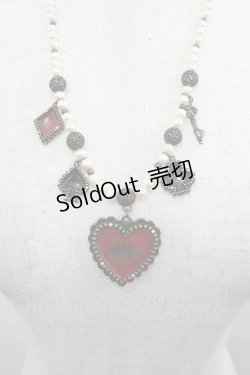画像1: BABY,THE STARS SHINE BRIGHT / HEART TRUMPネックレス  赤Ｘアンティーク I-25-07-27-110-BA-AC-HD-ZI