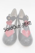 BABY,THE STARS SHINE BRIGHT / LOVE HEARTシューズ M 黒 I-25-07-27-114-BA-SH-HD-ZI