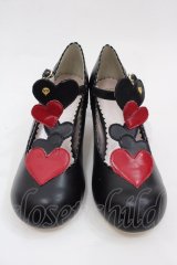 BABY,THE STARS SHINE BRIGHT / LOVE HEARTシューズ M 黒 I-25-07-27-114-BA-SH-HD-ZI