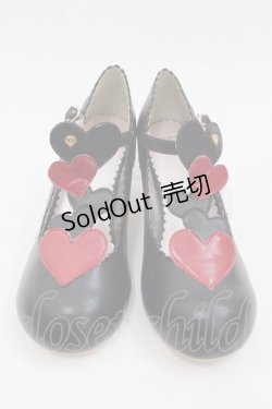 画像1: BABY,THE STARS SHINE BRIGHT / LOVE HEARTシューズ M 黒 I-25-07-27-114-BA-SH-HD-ZI