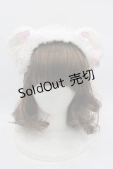 BABY,THE STARS SHINE BRIGHT / くみゃちゃんのふわふわくみゃみみファーカチューシャ  白Ｘピンク I-25-07-27-116-BA-AC-HD-ZI