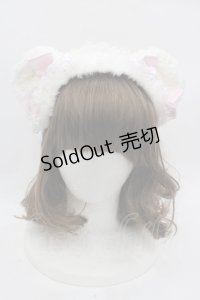 BABY,THE STARS SHINE BRIGHT / くみゃちゃんのふわふわくみゃみみファーカチューシャ  白Ｘピンク I-25-07-27-116-BA-AC-HD-ZI