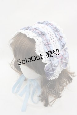 画像1: Angelic Pretty / おしゃまフリルヘッドドレス（タータン）  サックス I-25-07-27-118-AP-AC-HD-ZI