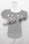 MILK / ハートロゴTシャツ  黒Ｘピンク I-25-07-27-015-ML-TO-HD-ZI