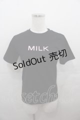 MILK / ロゴ半袖カットソー  黒Ｘピンク I-25-07-27-016-ML-TO-HD-ZI