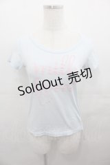 MILK / MILK SWEET半袖カットソー  サックスＸピンク I-25-07-27-017-ML-TO-HD-ZI