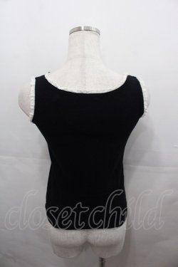 画像2: MILK / チェリーロゴ刺繍ノースリーブトップス  黒Ｘ白Ｘ赤 I-25-07-27-018-ML-TO-HD-ZI