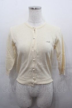 画像1: MILK / ロゴ刺繍ラメニットカーディガン  アイボリーラメ I-25-07-27-019-ML-TO-HD-ZI