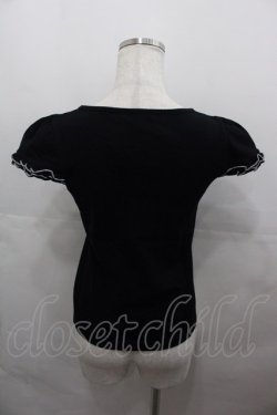 画像2: MILK / ロゴ刺繍半袖カットソー  黒Ｘ白 I-25-07-27-028-ML-TO-HD-ZI