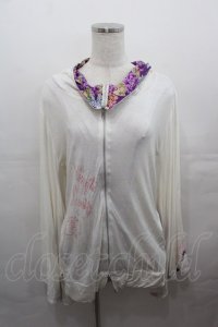 gouk / ハイネック着物袖カーディガン  白Ｘ紫 I-25-07-27-031-GO-TO-HD-ZI