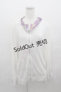 画像1: gouk / ハイネック着物袖カーディガン  白X紫 I-25-07-27-031-GO-TO-HD-ZI