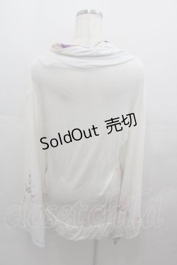 画像2: gouk / ハイネック着物袖カーディガン  白X紫 I-25-07-27-031-GO-TO-HD-ZI