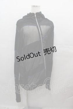 画像1: h.ANARCHY / シースルーパーカー  黒Ｘ白Ｘ青 I-25-07-27-035-HN-TO-HD-ZI