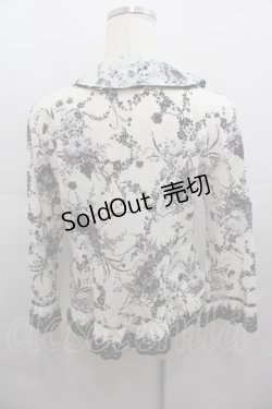 画像2: INGEBORG / フラワーブーケプリントオーバーブラウス  白Ｘ黒 I-25-07-27-048-LO-BL-HD-ZI