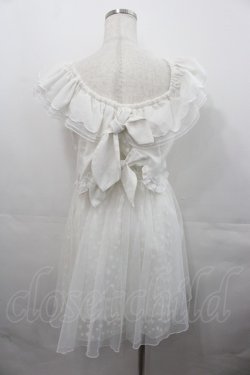 画像2: LIZ LISA / ハート刺繍チュール切り替えオフショルワンピース  白 I-25-07-30-051-LO-OP-HD-ZI
