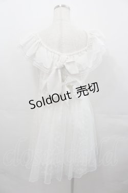 画像2: LIZ LISA / ハート刺繍チュール切り替えオフショルワンピース  白 I-25-07-30-051-LO-OP-HD-ZI