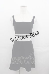 EATME / ビジューニットワンピース  黒Ｘ白 I-25-07-30-053-LO-OP-HD-ZI