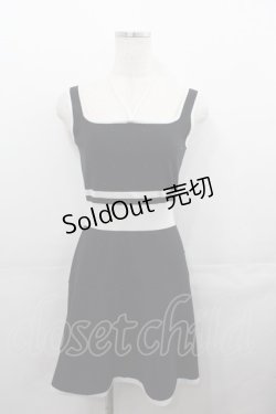 画像1: EATME / ビジューニットワンピース  黒Ｘ白 I-25-07-30-053-LO-OP-HD-ZI