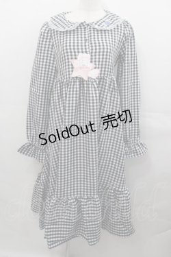 画像1: FLC / 星名桜子/ギンガムチェックワンピース  黒X白 I-25-07-30-061-LO-OP-HD-ZI