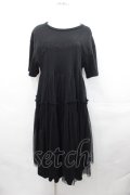Candy Stripper / LYRICAL TULLE DRESS  黒 I-25-07-30-065-PU-OP-HD-ZI
