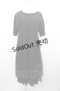 Candy Stripper / LYRICAL TULLE DRESS  黒 I-25-07-30-065-PU-OP-HD-ZI