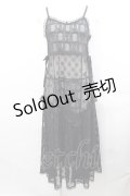 Candy Stripper / LACY PATCH WORK CAMI ONE-PIECE  黒 I-25-07-30-066-PU-OP-HD-ZI