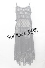 Candy Stripper / LACY PATCH WORK CAMI ONE-PIECE  黒 I-25-07-30-066-PU-OP-HD-ZI