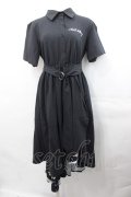 NieR Clothing / ねこのおしゅしシャツワンピース  黒Ｘ白 I-25-07-30-068-PU-OP-HD-ZI
