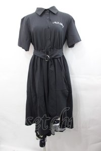 NieR Clothing / ねこのおしゅしシャツワンピース  黒Ｘ白 I-25-07-30-068-PU-OP-HD-ZI