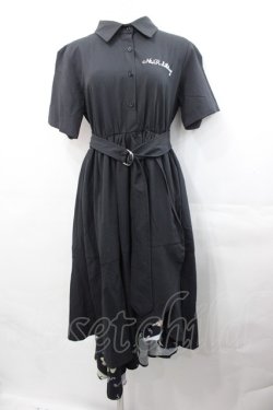 画像1: NieR Clothing / ねこのおしゅしシャツワンピース  黒Ｘ白 I-25-07-30-068-PU-OP-HD-ZI