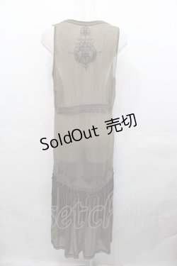 画像2: Ozz Croce / 蓮風プリントシースルーノースリーブロングカーデ  ブラウン I-25-07-30-069-OO-TO-HD-ZI