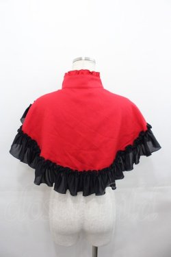 画像2: MARBLE / ゴシック調モチーフ付き立ち襟ケープ  赤Ｘ黒 I-25-07-30-075-GO-JA-HD-ZI