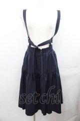 axes femme POETIQUE / ハーネスデザインサス付スカート  ネイビー I-25-07-30-084-AX-SK-HD-ZI