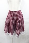 axes femme POETIQUE / 裾レースツイードスカート  ワイン I-25-07-30-086-AX-SK-AS-ZI