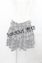 ALGONQUINS / チェック&裾チュールスカート  黒Ｘグレーチェック I-25-07-30-088-AL-SK-HD-ZI