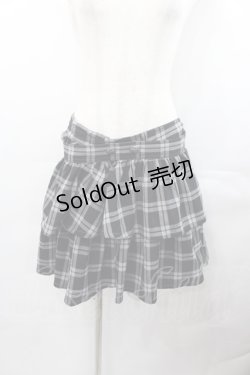 画像1: ALGONQUINS / チェック&裾チュールスカート  黒Ｘグレーチェック I-25-07-30-088-AL-SK-HD-ZI
