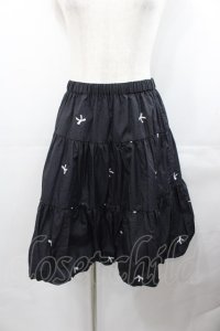Candy Stripper / BABY RIBBON BALLOON SKIRT  黒Ｘ白 I-25-07-30-089-PU-SK-HD-ZI