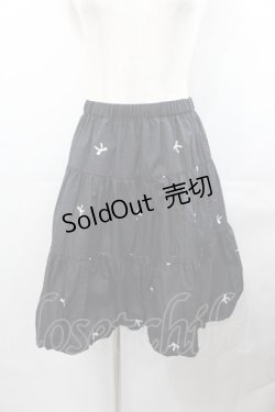 画像1: Candy Stripper / BABY RIBBON BALLOON SKIRT  黒X白 I-25-07-30-089-PU-SK-HD-ZI