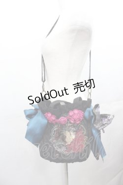 画像1: Ozz oneste / 和リボン巾着ショルダーバッグ  黒Ｘピンク I-25-07-30-095-OO-BG-HD-ZI