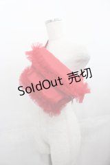 Candy Stripper / OVERLAPPED FRILL WAIST BAG  レッド I-25-07-30-096-PU-BG-HD-ZI