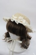 Enchantlic Enchantilly / ストーンリボン麦わらハット  ブラウン I-25-07-30-107-LO-AC-HD-ZI