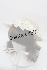 Enchantlic Enchantilly / ストーンリボン麦わらハット  ブラウン I-25-07-30-107-LO-AC-HD-ZI