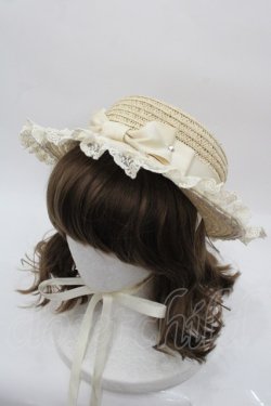 画像1: Enchantlic Enchantilly / ストーンリボン麦わらハット  ブラウン I-25-07-30-107-LO-AC-HD-ZI