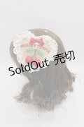 Shirley Temple / チェリーリボンロゴ刺繍ハートクリップ  アイボリーＸ赤 I-25-07-30-116-ET-AC-HD-ZI