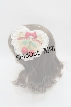 画像1: Shirley Temple / チェリーリボンロゴ刺繍ハートクリップ  アイボリーＸ赤 I-25-07-30-116-ET-AC-HD-ZI