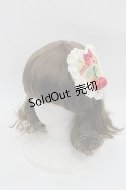 画像2: Shirley Temple / チェリーリボンロゴ刺繍ハートクリップ  アイボリーＸ赤 I-25-07-30-116-ET-AC-HD-ZI