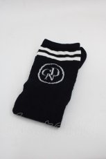 画像1: Candy Stripper / ロゴハイソックス  黒Ｘ白 I-25-07-30-117-PU-ZA-HD-ZI (1)