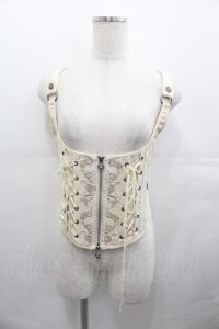 Ozz oneste / 薔薇刺繍ホルタービスチェ  アイボリー I-25-07-30-014-OO-TO-HD-ZI