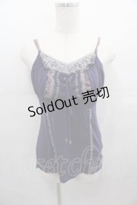 Ozz Croce / フロント編み上げキャミトップス  青 I-25-07-30-016-OO-TO-HD-ZI